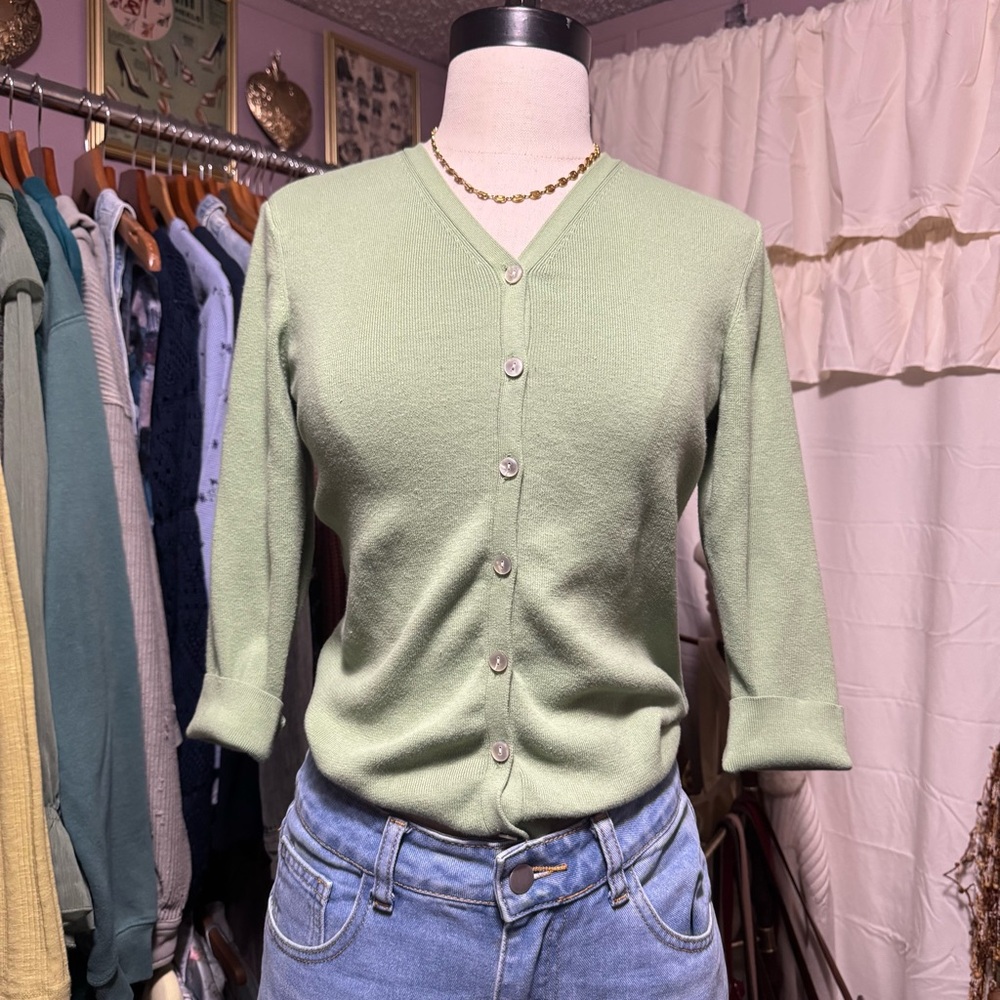 Eddie Bauer Light Green Women's Cardigan‎